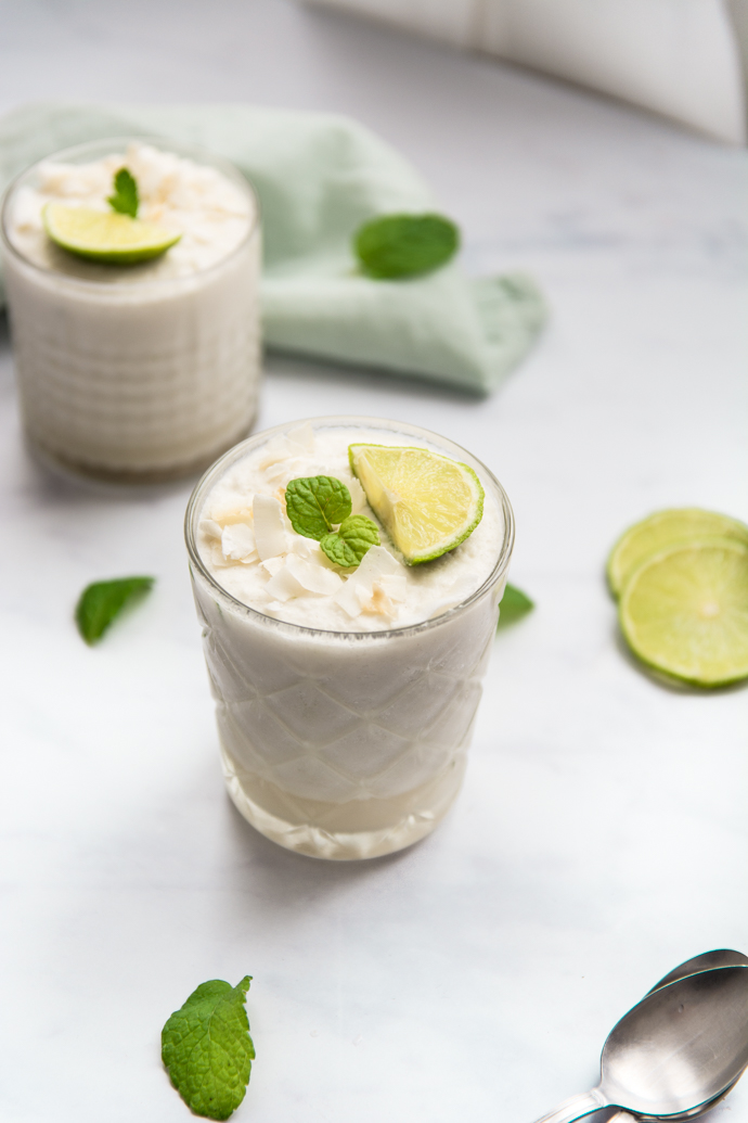 Mousse au lait de coco et citron vert