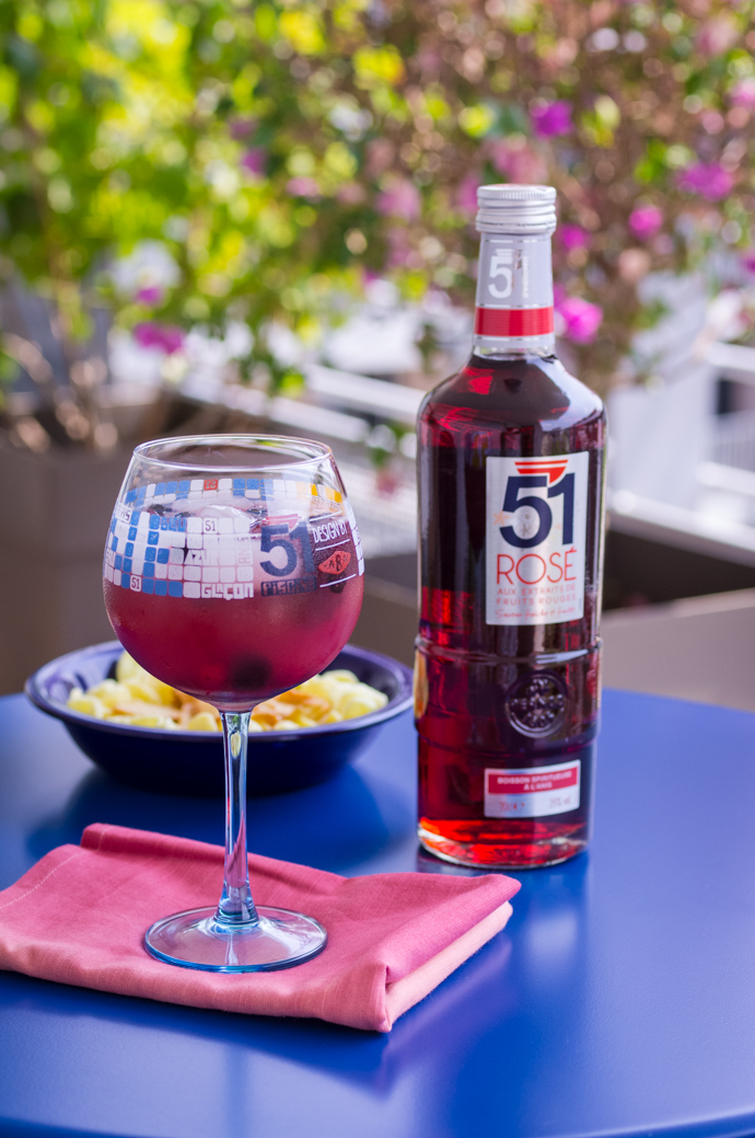 Cocktail Rosé piscine 51 aux fruits rouges