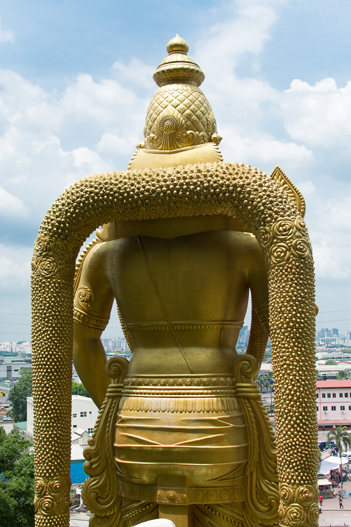 Statue de Batu Caves, vue de cos, Kuala Lumpur