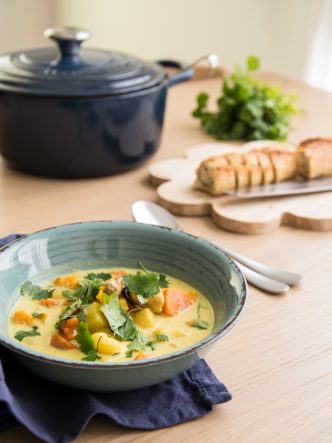 Recette de bouillon de moules, curry, lait de coco à l'indienne