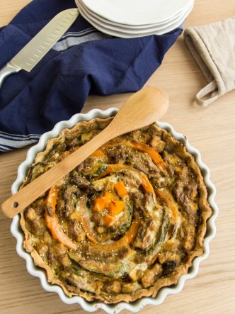 Tarte de légumes et tofu fumé