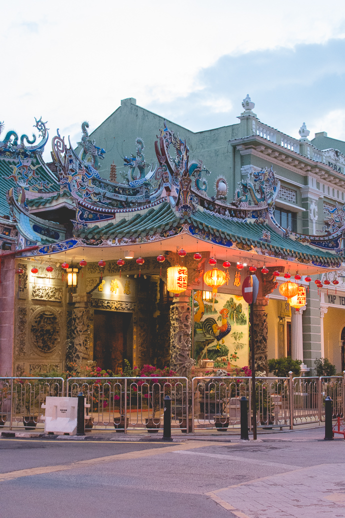 Temple chinois dans le quartier chinois de GeorgeTown, Penang, Malaisie