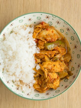 Recette de riz de konjac, poulet au poivrons - IG bas