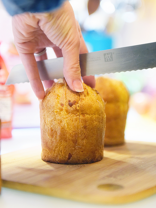 Recette de velouté de champignons et châtaignes, croûtons de panettone - recette gourmande