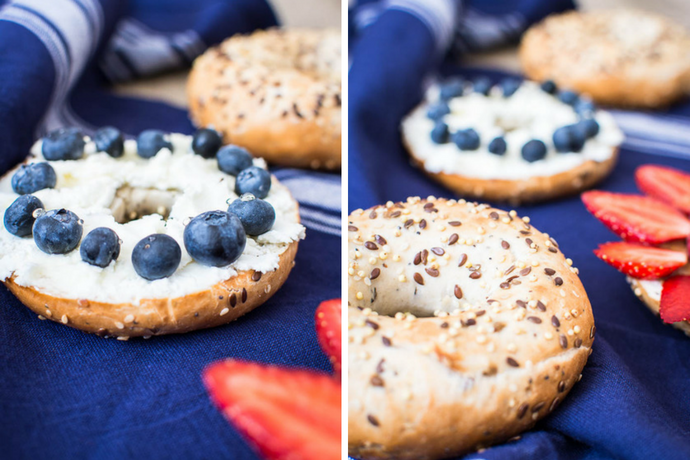 bagel-chevre-frais-myrtilles-miel-agave