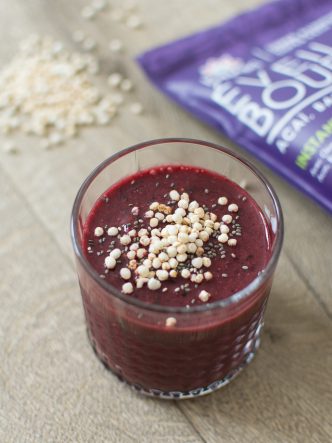 Recette Iswari de smoothie rouge aux superfoods coco, quinoa, açaï