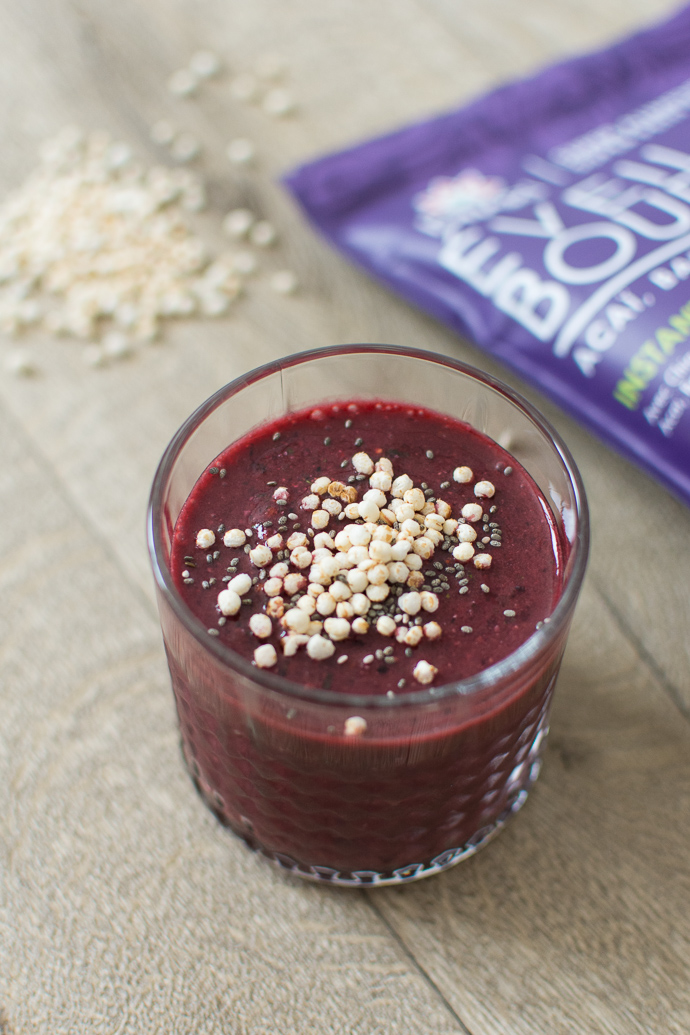 Recette Iswari de smoothie rouge aux superfoods coco, quinoa, açaï