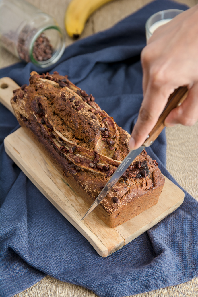 Tranche de banana bread, riche en énergies