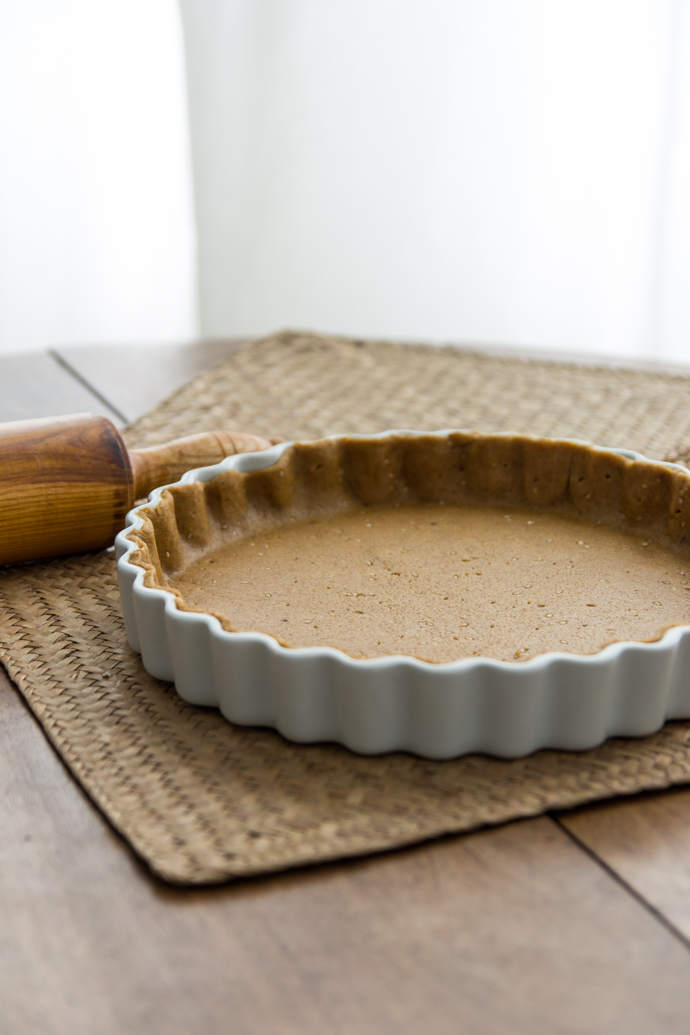 Recette facile à faire et pas chère d'une pâte à tarte vegan et à IG bas