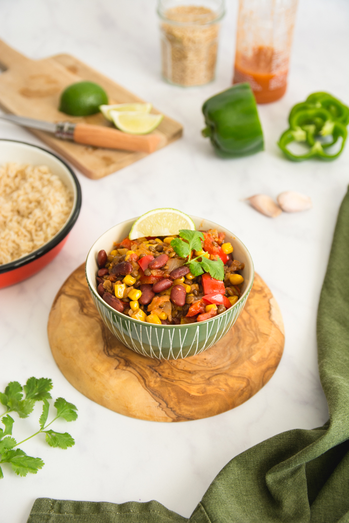 Recette végétarienne Chili sin carne