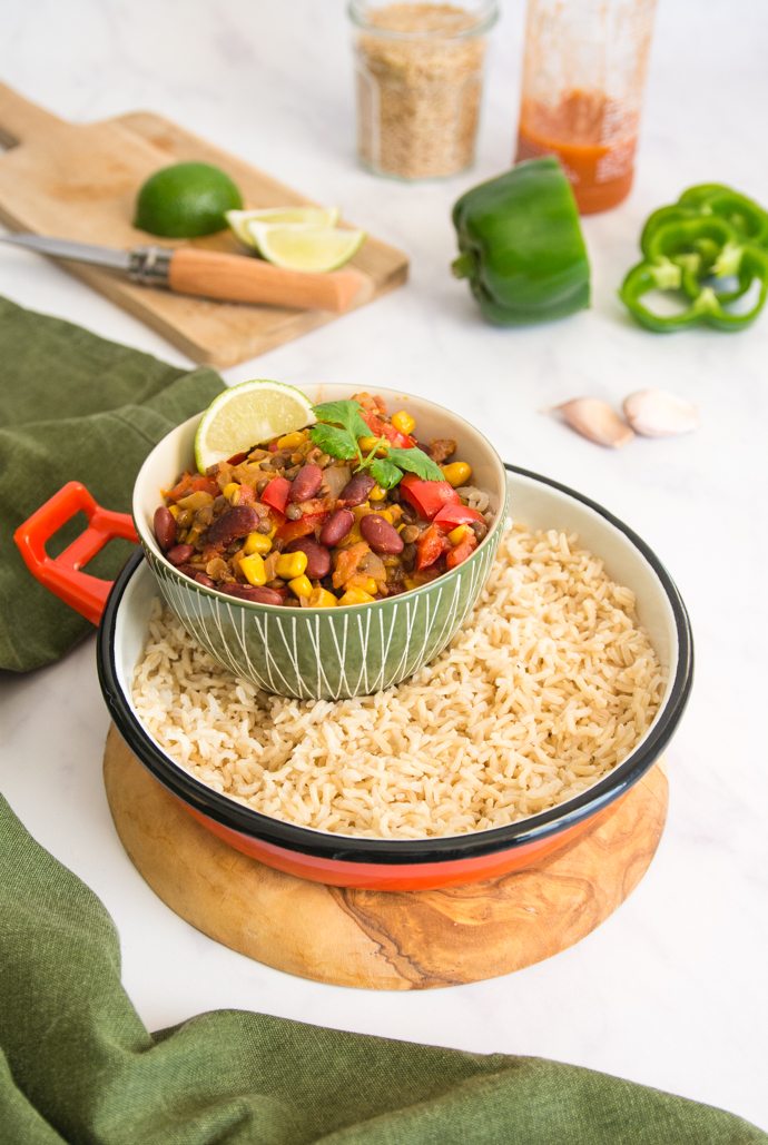 Recette mexicaine du chili sin carne - sans viande