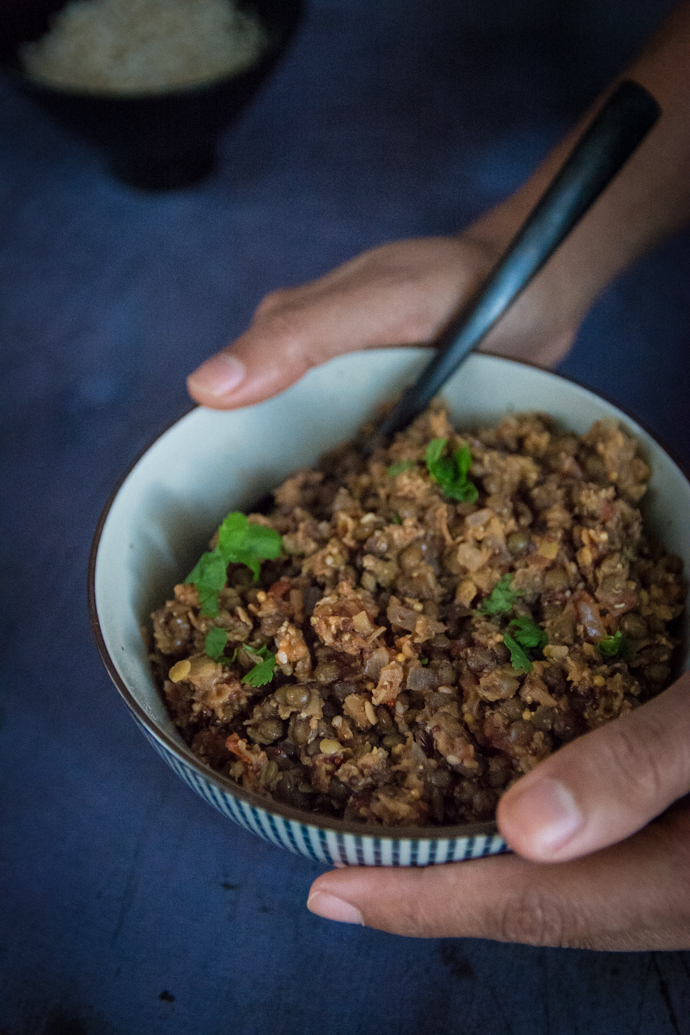 Recette de curry de lentilles corail et noires