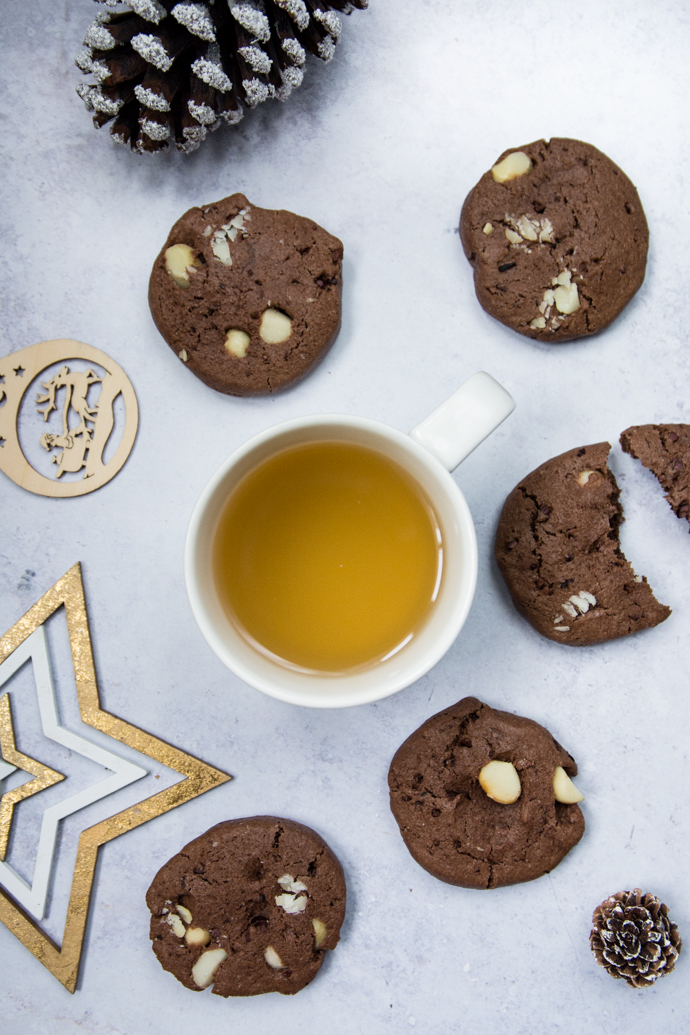 Cookies au cacao, beurre de cajou et noix de macadamia - sans lactose