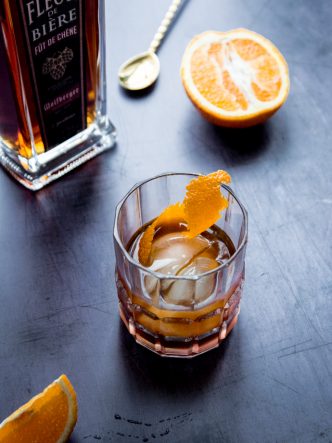 Cocktail Sazerac à base de Fleur de Bière Fût de Chêne et Absinthe