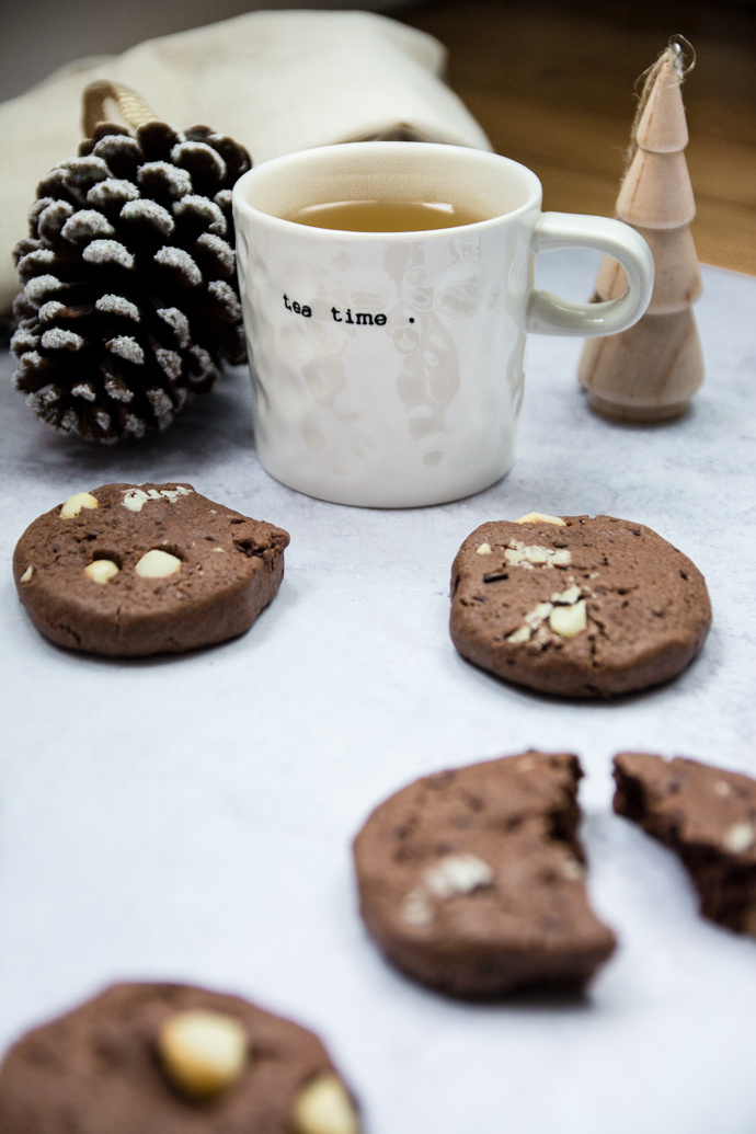 Cookies au cacao et noix de macadamia - sans lactose