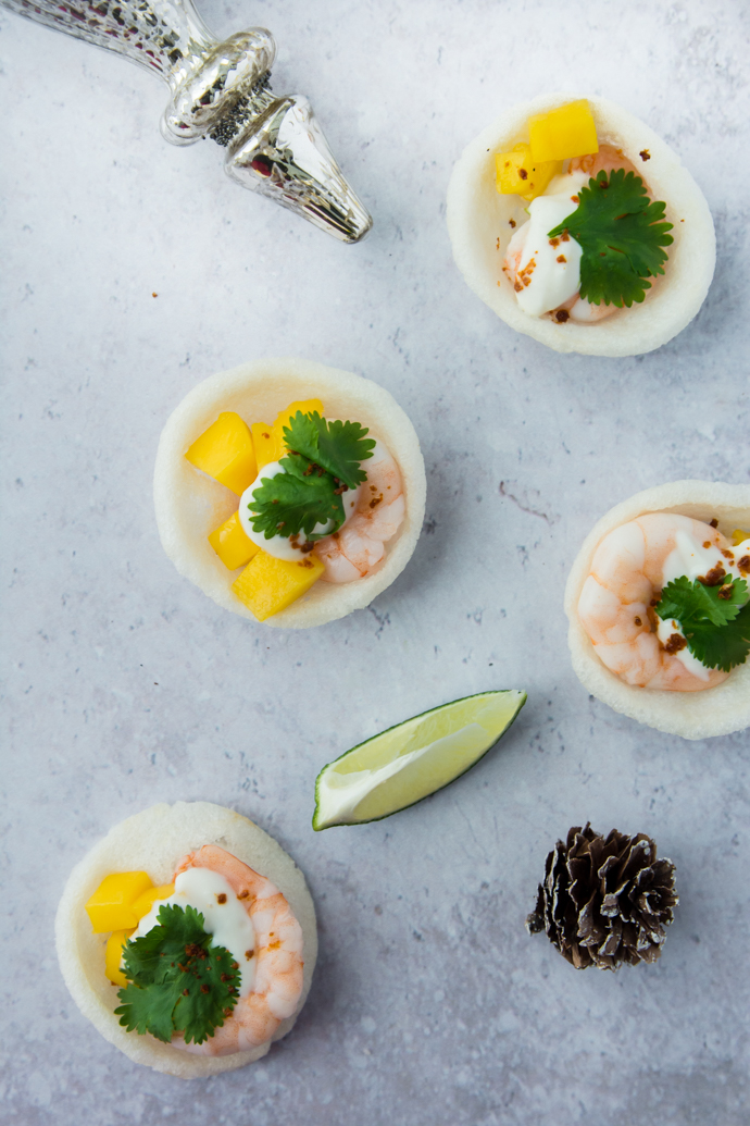 Recette apéritive pour Noël - crevettes sur canapé