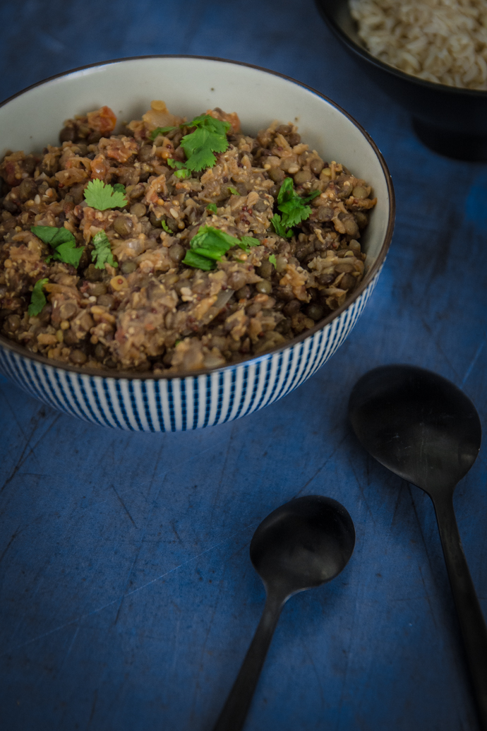 Curry de lentilles corail et vertes