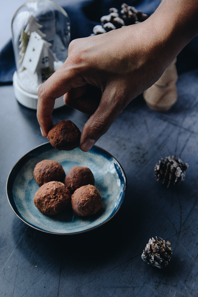 Recette festive - les truffes au cacao et marrons