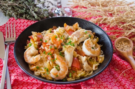 Recette de Jambalaya au poulet et crevettes