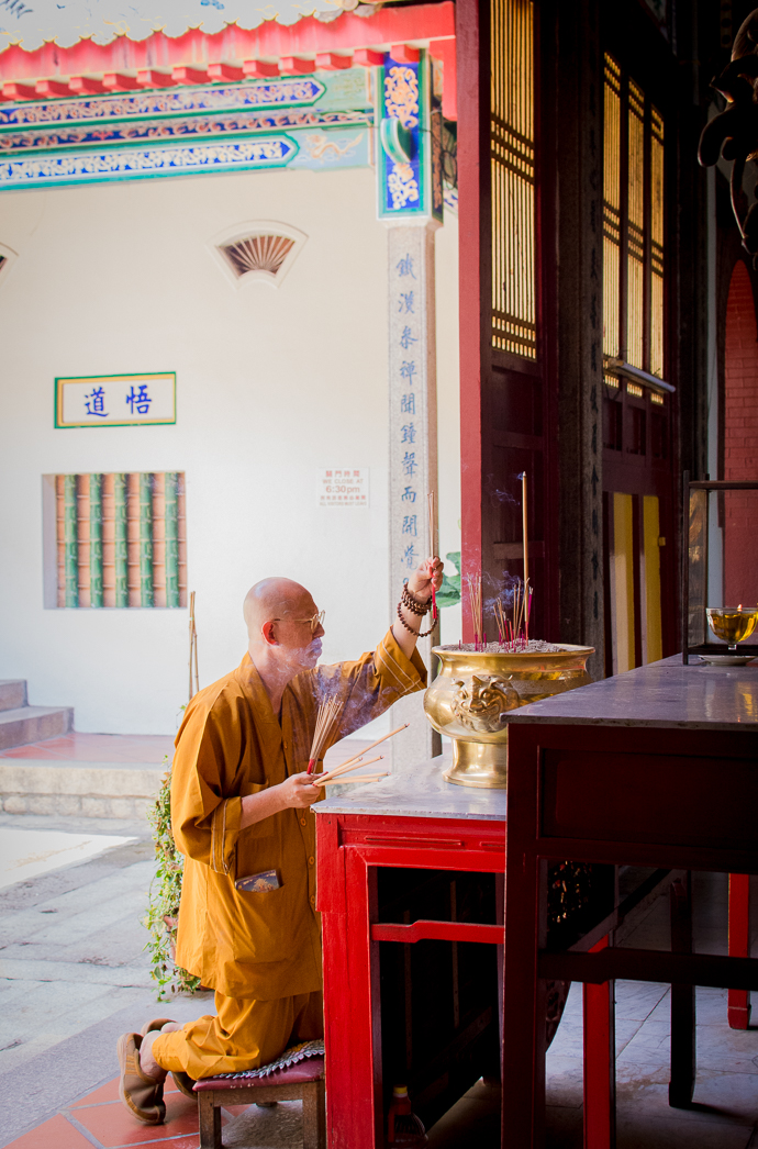 Prêtre, Kek Lok Si Temple, Penang, Malaisie