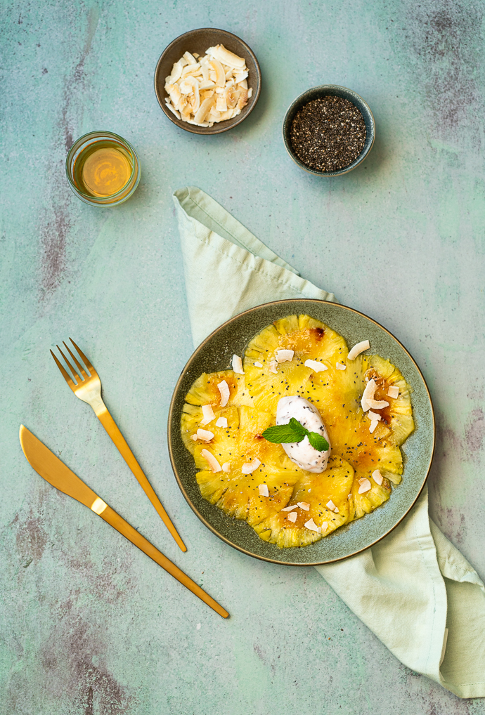 Recette de carpaccio à l'ananas - recette sans lactose, sans gluten, végétale