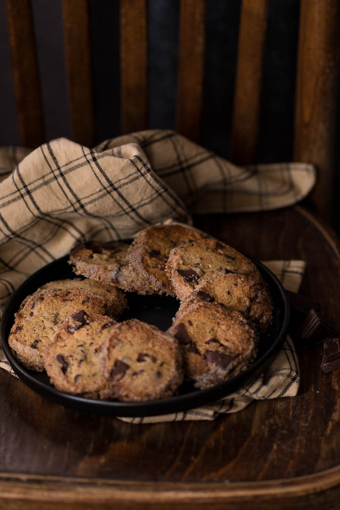 Recette facile de cookies à la vergeoise et au chocolat noir - recette sans lactose