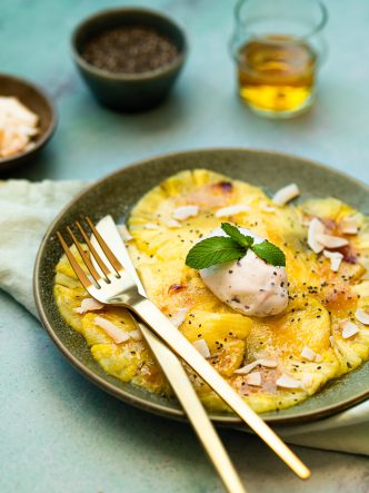 Recette de carpaccio à l'ananas - recette sans lactose, sans gluten, végan