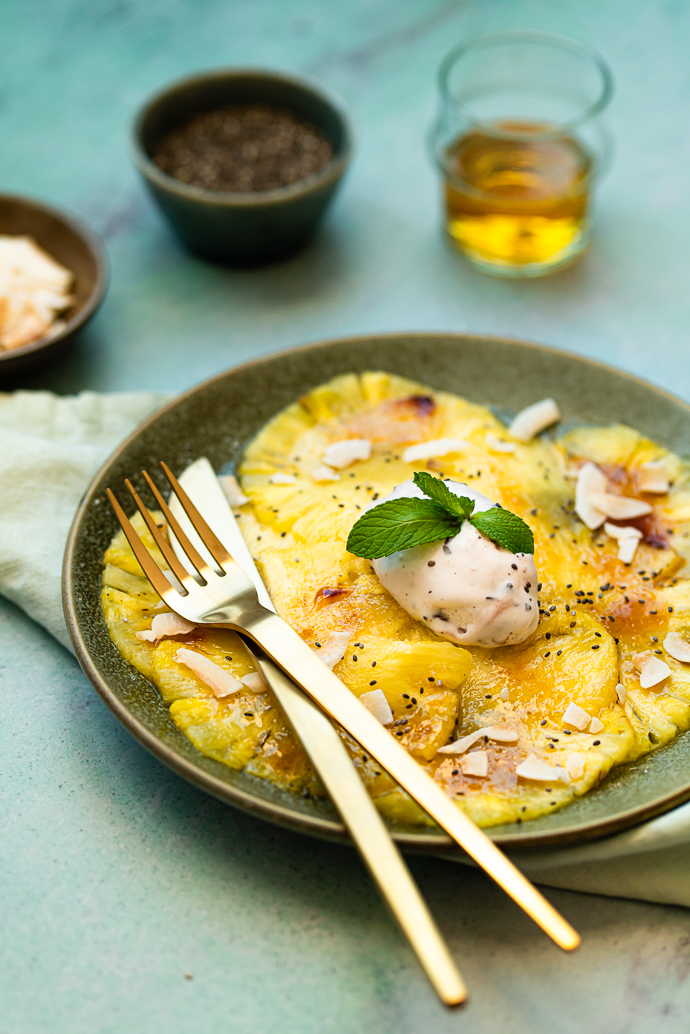 Recette de carpaccio à l'ananas - recette sans lactose, sans gluten, végan