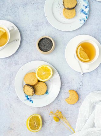 Shortbread végans au citron & graines de pavot - recette sans lactose