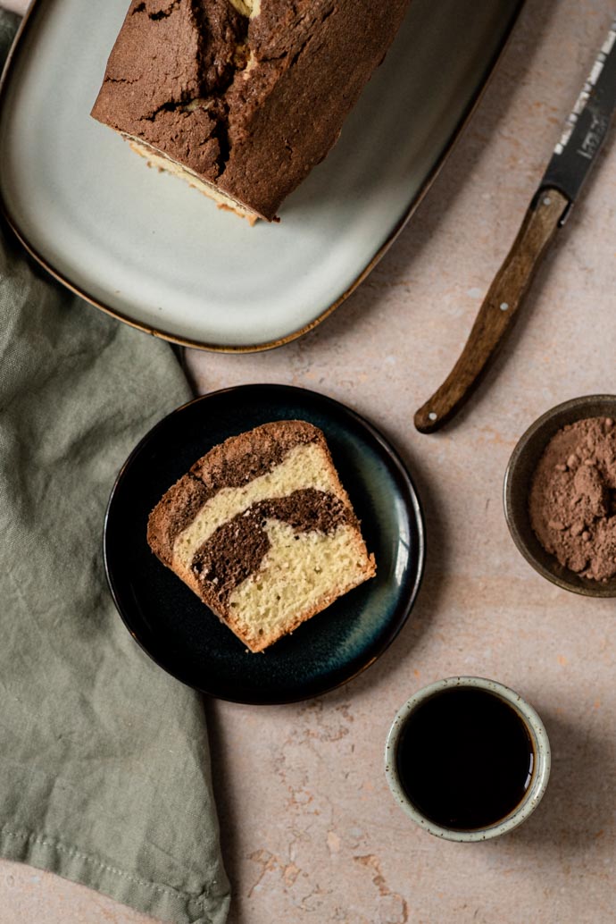 Recette du vrai cake marbré sans lait, sans beurre, sans lactose