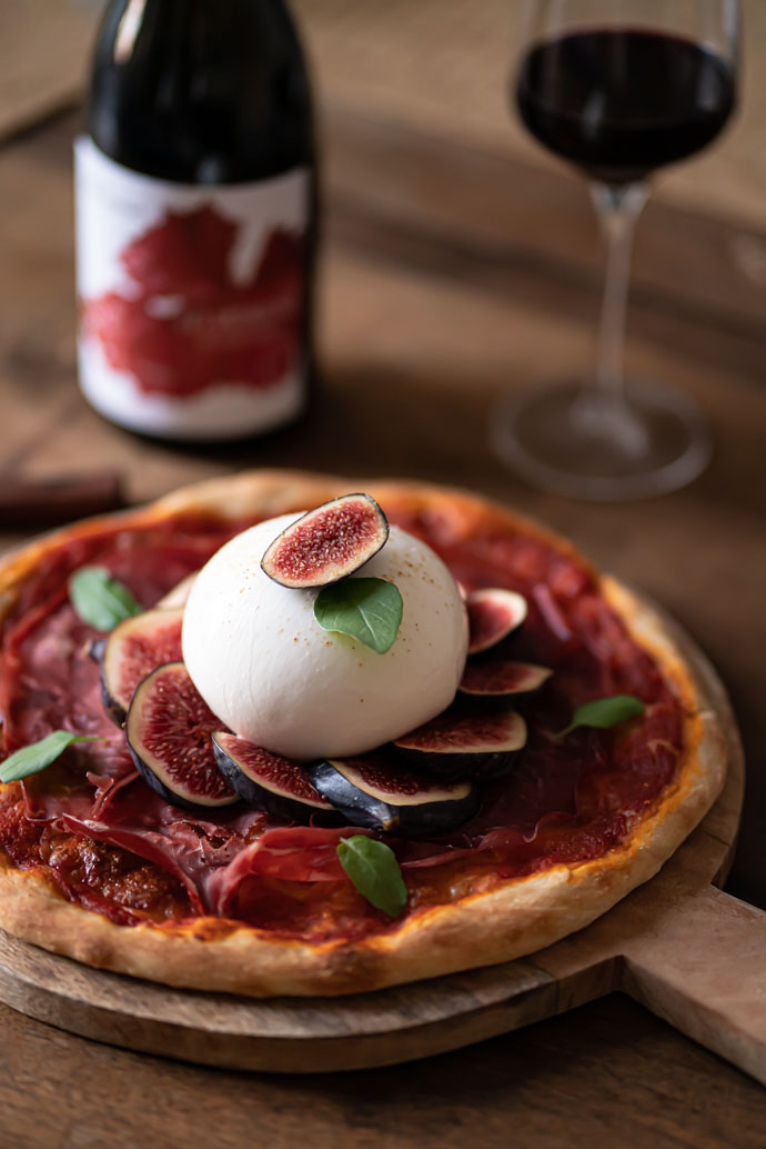 Idée recette avec de la burrata - pizza aux figues, bresaola & burrata