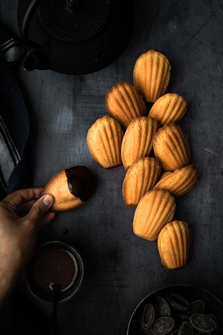 Madeleines sans beurre et coque chocolat - recette sans lactose