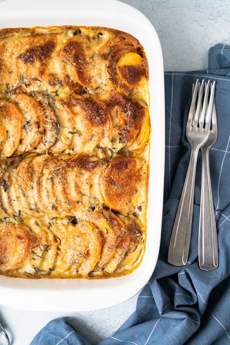 Gratin de patates douces au beurre de thym - recette d'accompagnement