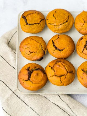 Recette sans lactose - Muffins à la courge et au Nocciolata, Nutella