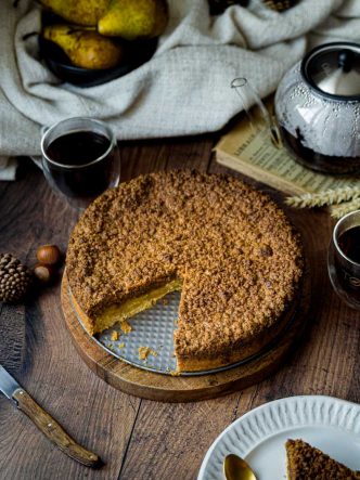 Recette du Coffee Cake à la poire et à la noisette - sans lactose