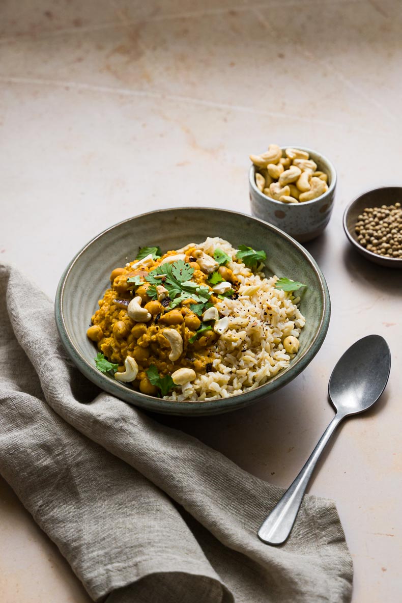 Coconut Masala Dahl - lentilles corail et pois chiches