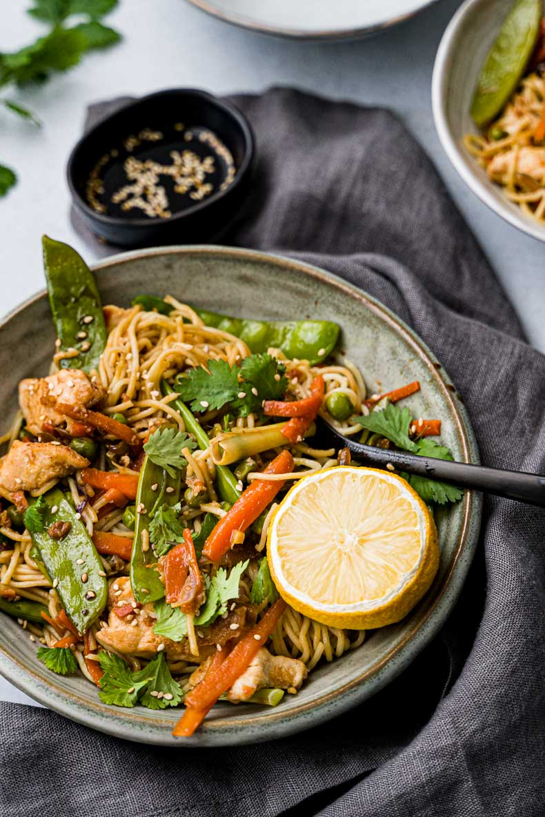 Wok de poulet aux légumes - recette sans lactose