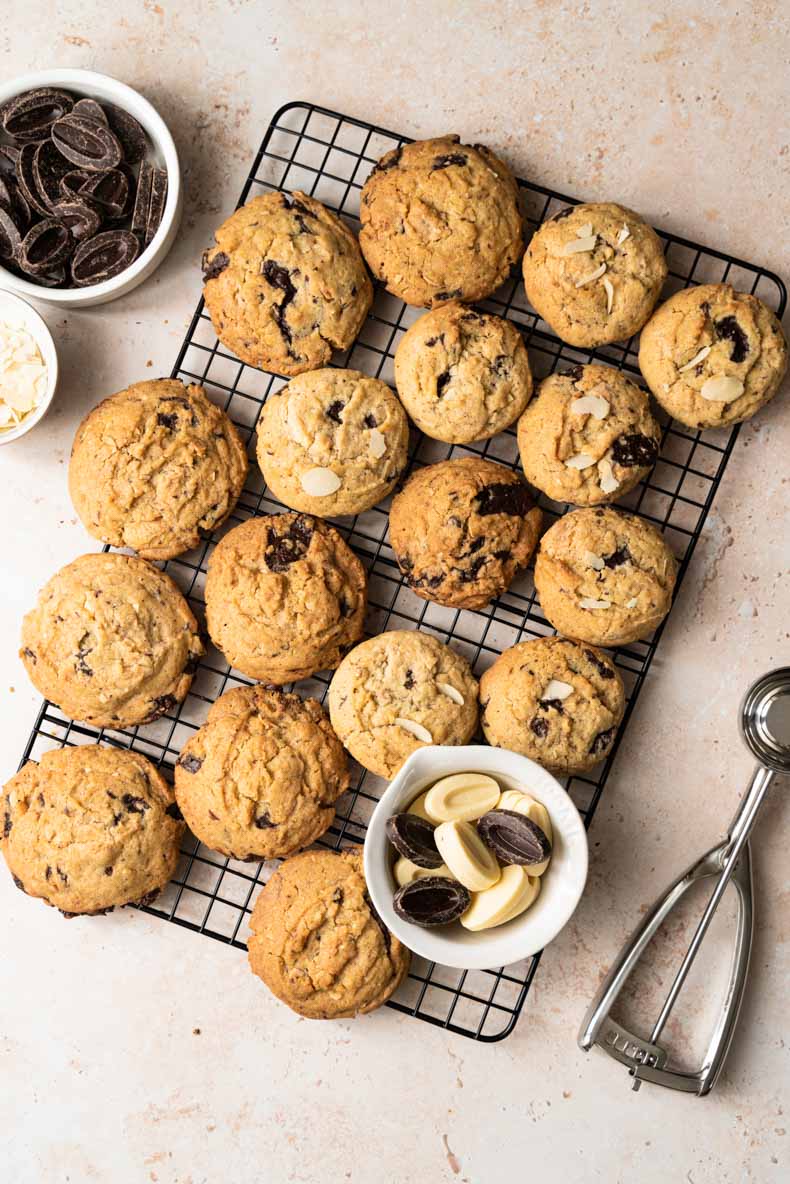 Cookies sans lactose aux deux chocolats (Valrhona)